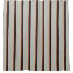 Modern Orange Red Silver Grey Stripe Pattern