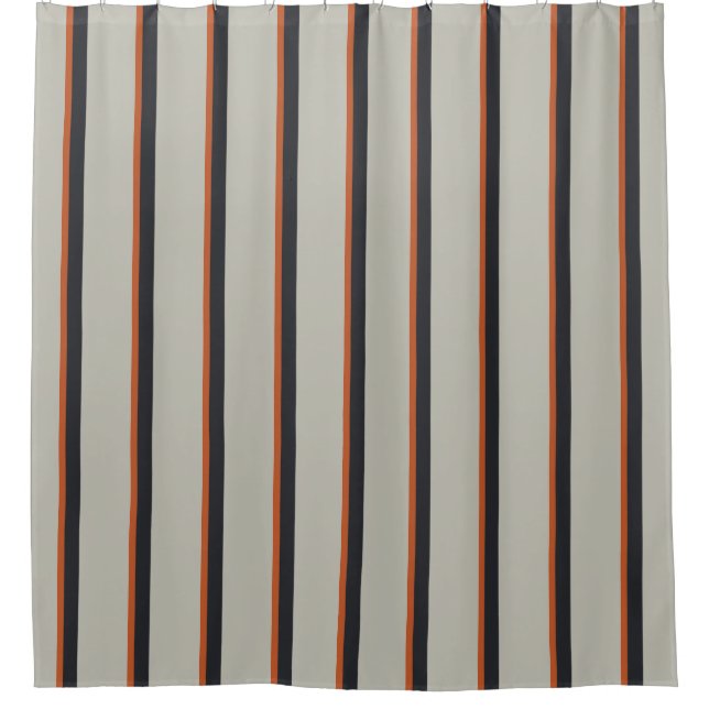 Modern Orange Red Silver Grey Stripe Pattern (Front)