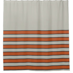 Modern Orange Red Silver Grey Stripe Pattern