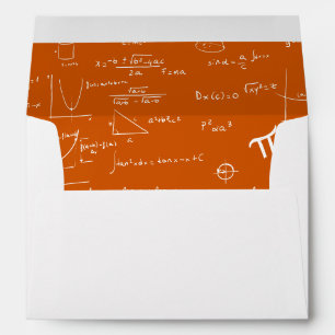 Modern Orange Return Address Math Graduation Envelope