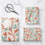 Modern Orange & Sage Botanical Vine Pattern Wrapping Paper Sheet<br><div class="desc">Modern botanical vine pattern in fresh orange and soft sage green on a warm cream background. A vibrant yet elegant design perfect for gift wrapping, celebrations, and stylish occasions. Pair these wrapping paper sheets with our matching tissue paper. Part of the Wild Garden Mist botanical silhouette collection of hand drawn...</div>