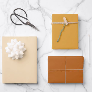 Modern Orange Solid Colour Wrapping Paper Sheets