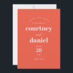 Modern Orange Trendy Photo Save the Date<br><div class="desc">Modern Orange Trendy Photo Save the Date features modern type pairings in bold, modern colours, along with a full photo on the back.</div>