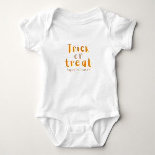 Modern Orange Trick or Treat Halloween Baby Bodysuit