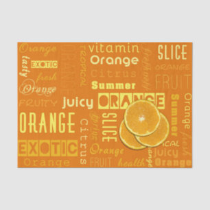 Modern Orange Typography Fruit Slice Tissue Paper