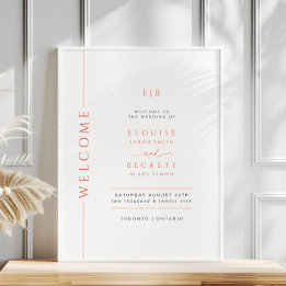 Modern Orange Typography Wedding Welcome Poster