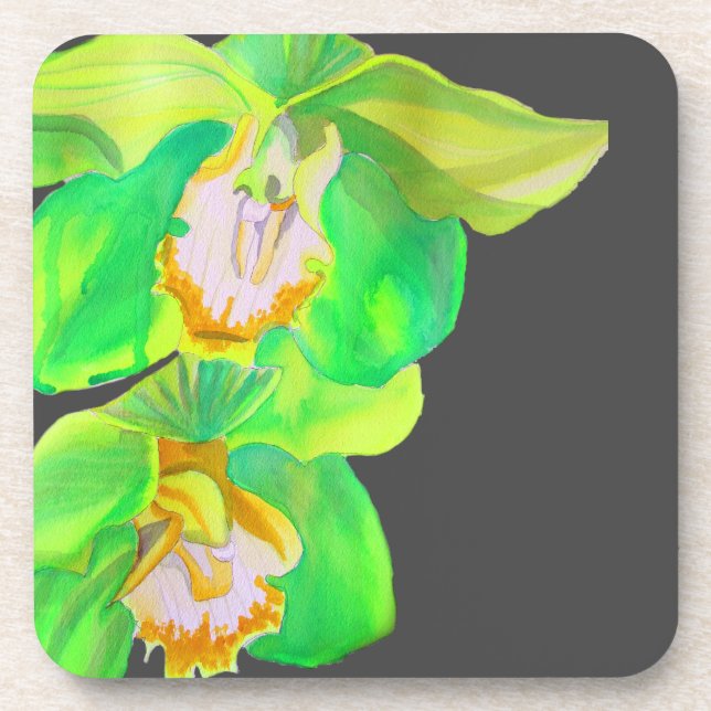 Modern Orchid modern flower art Coaster (Front)