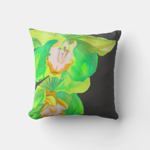 Modern orchid pop art flower throw pillow
