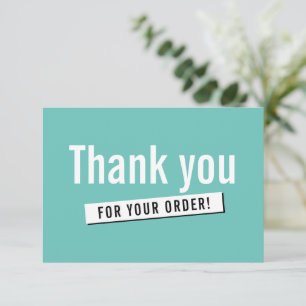 MODERN ORDER INSERT business thank you mint green