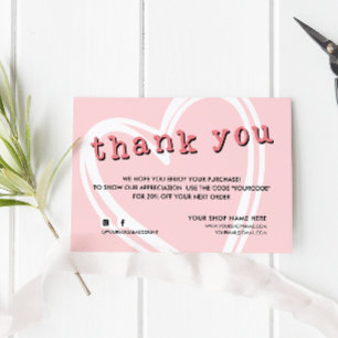 Modern ORDER INSERT trendy thank you Pink