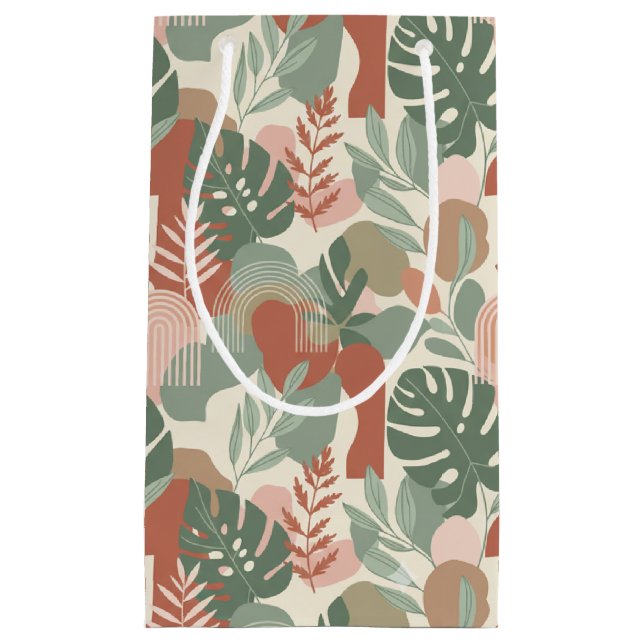 Modern Organic Abstract Harmony Seamless Pattern Small Gift Bag (Front)