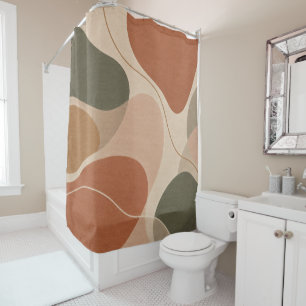 Modern Organic Abstract Pattern Shower Curtain
