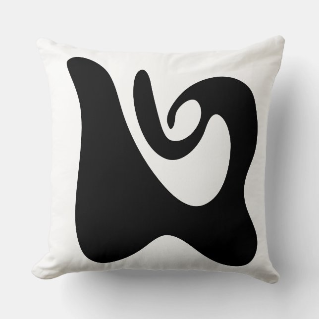 Modern Organic Abstract wavy Throw Pillow (Front)
