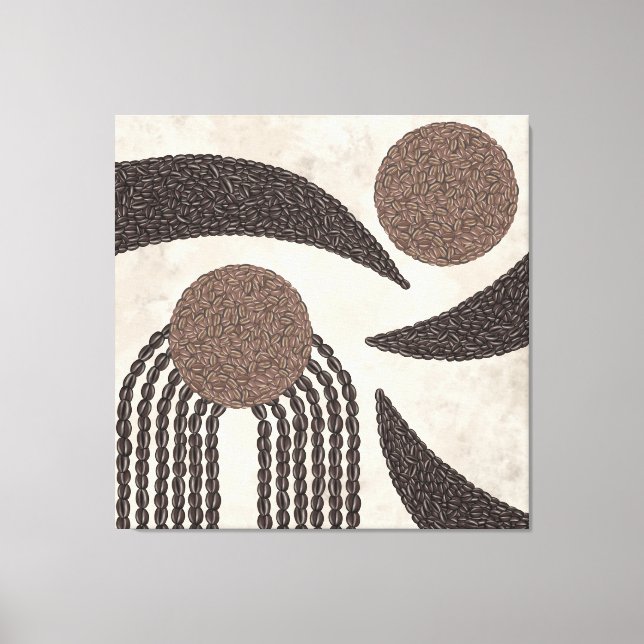  Modern Organic-Coffee Beans-Geometric- Neutral- Canvas Print (Front)