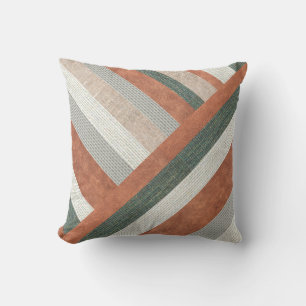 Modern Organic Fabric And Leather Outdoor Pillow