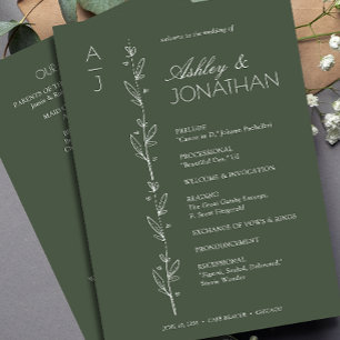Modern Organic Floral Divider Wedding Program