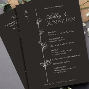 Modern Organic Floral Divider Wedding Program