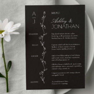 Modern Organic Floral Divider Wedding Reception Menu