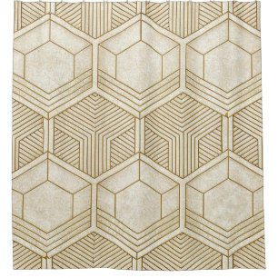 Modern Organic Hexagon Pattern   Cream and Beige