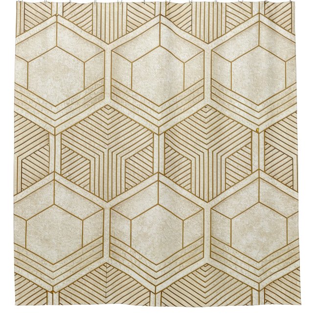 Modern Organic Hexagon Pattern | Cream and Beige (Front)