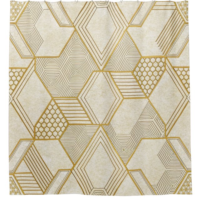 Modern Organic Hexagon Pattern | Cream and Beige 2 (Front)