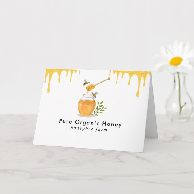 Modern Organic Honey Farm Folded Card (Small Plant)