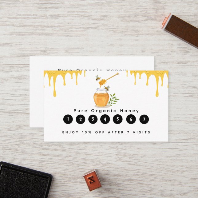 Modern Organic Honey Farm Loyalty Card (Front/Back In Situ)