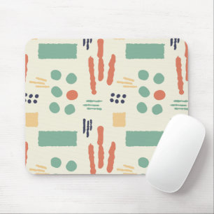 Modern Organic Shapes Mousepad Retro Warm Seamle