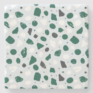 Modern Organic Terrazzo   Abstract Stone Mosaic Coaster