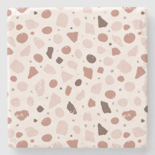 Modern Organic Terrazzo Abstract Stone Mosaic Coaster