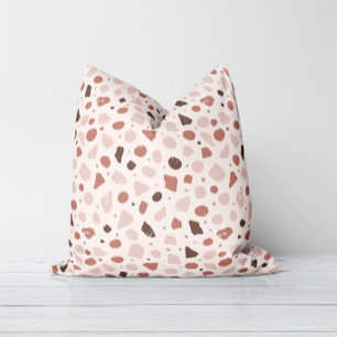 Modern Organic Terrazzo Abstract Stone Mosaic Throw Pillow