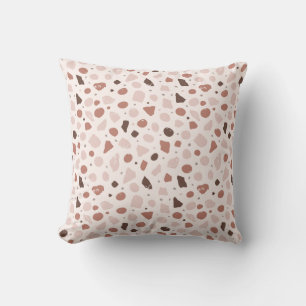 Modern Organic Terrazzo   Abstract Stone Mosaic Throw Pillow