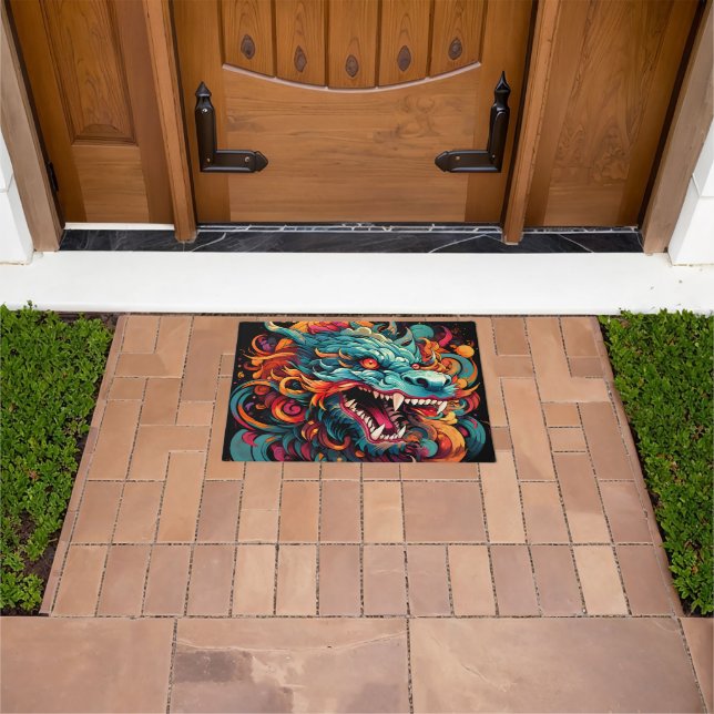 Modern Oriental Dragon Majesty Doormat (Outdoor)