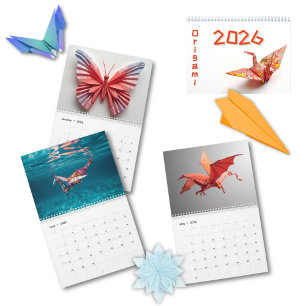 Modern Origami Art 2026 Custom Photo Calendar