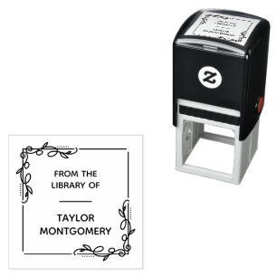 Modern Ornate Border From the Library Of Self-inking Stamp