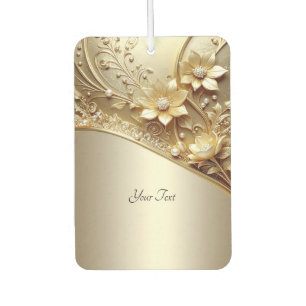 Modern Ornate Gold Floral Air Freshener