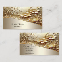 Modern Ornate Gold Floral Business Card