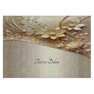 Modern Ornate Gold Floral Cutting Board