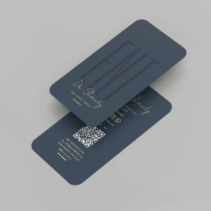 Modern Otolaryngologist ENT Ear Nose Throat Blue Business Card