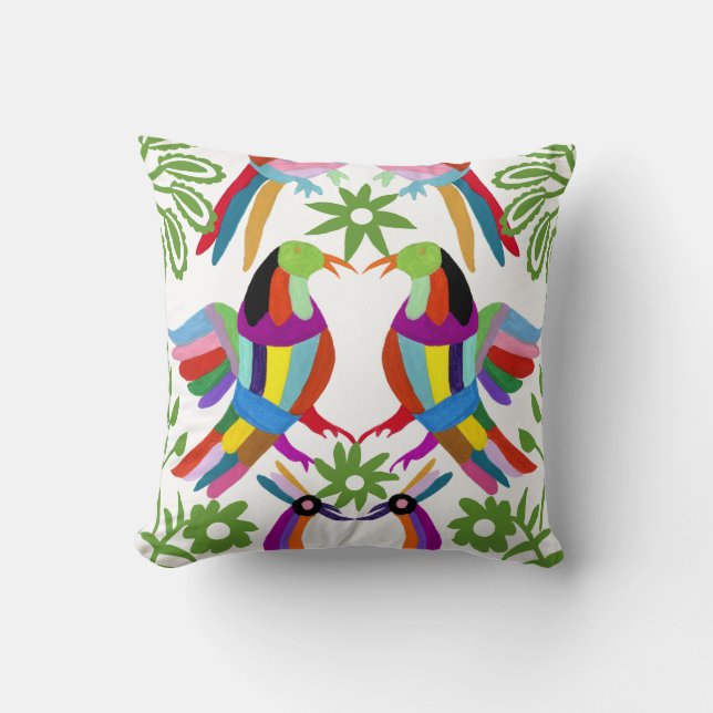 Modern Otomi Design III Throw Pillow (Front)