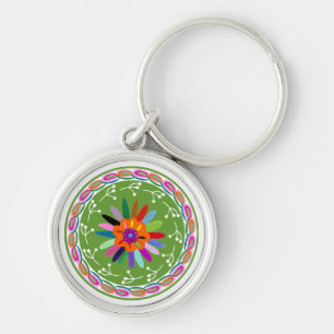 Modern Otomi Design Keychain