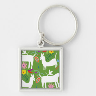 Modern Otomi Design   Llama Donkey Design Keychain