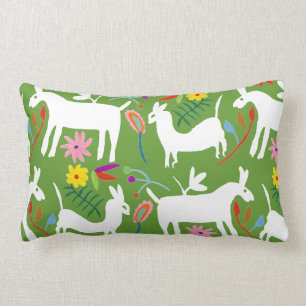 Modern Otomi Design   Llama Donkey Design Lumbar Pillow