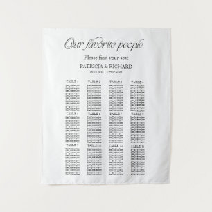 Modern "Our Favourite People" Wedding Seating Char Tapestry