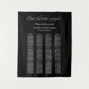 Modern "Our Favourite People" Wedding Seating Char Tapestry