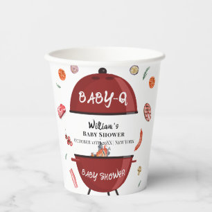Modern Outdoor Backyard BBQ Baby Shower Paper Cups