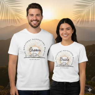 Modern Outdoor Groom Greatest Adventure Custom T-Shirt