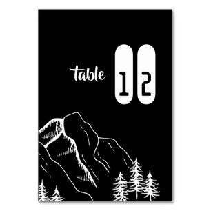 Modern Outdoor Mountain Pine Tree Table Number