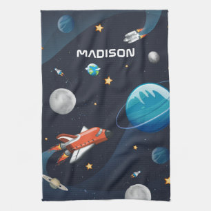 Modern Outer Space Activity in the Galaxy Kitchen Towel