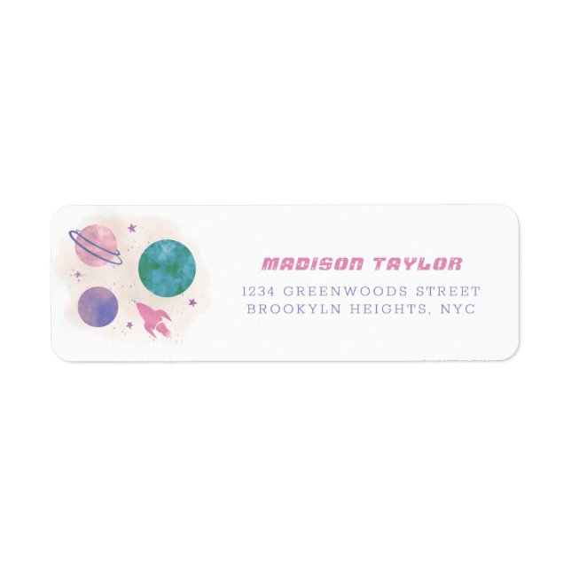 Modern Outer Space Galaxy Pink and Violet Planet (Front)